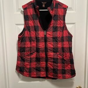 Bit & Bridle Red and Black Plaid Vest